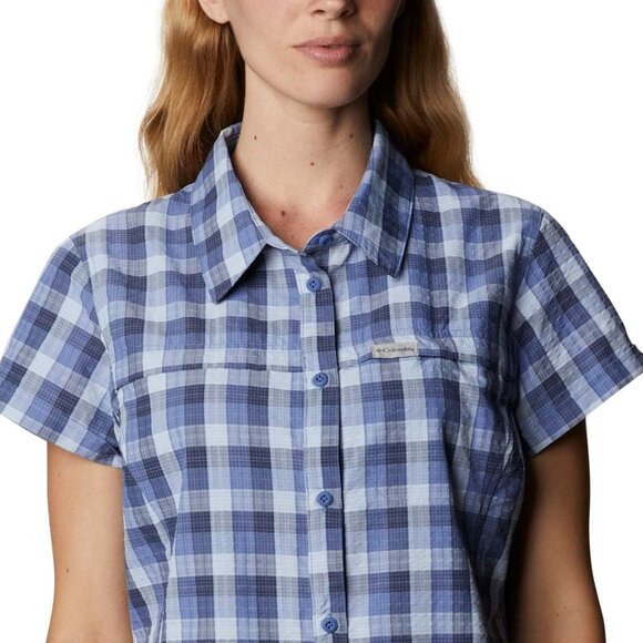 🆕Columbia Women's Silver Ridge Novelty SS Shirt, Small - Velvet Cove Gingham - Picture 5 of 5